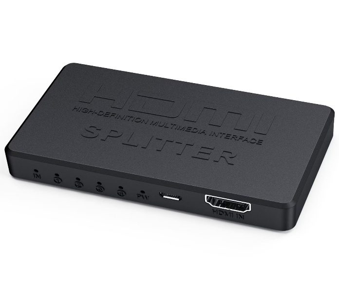 HDMI-сплиттер 1×4, пластиковый корпус